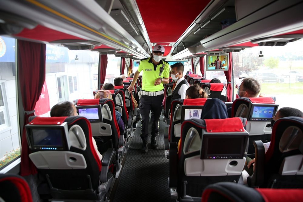 Kayseri'de Yolcu Otobüsleri Denetlendi