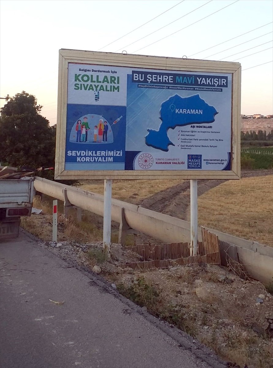 Karaman'da Bilboardlardan "Aşı Olun" Çağrısı