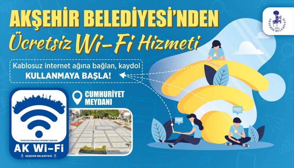 Akşehir Belediyesi'nden Ücretsiz İnternet Hizmeti
