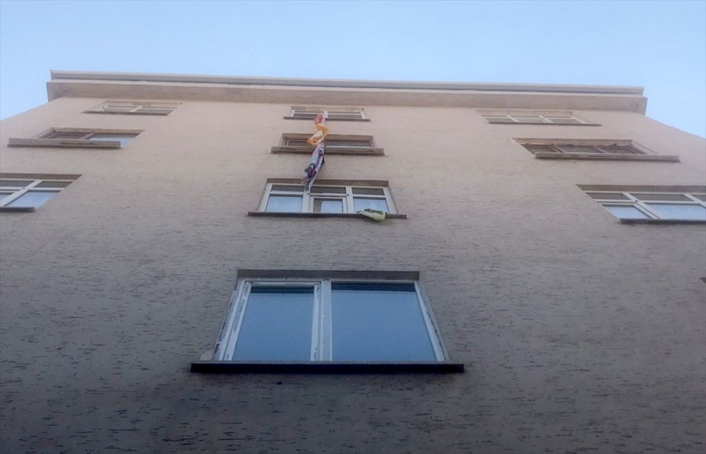 Aksaray'da 5. Kattan Çarşaflı Kaçış Feci Sonlandı