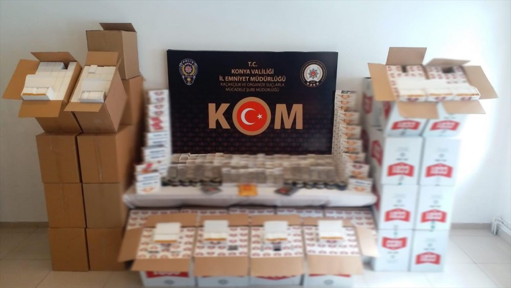 Konya'da 525 Bin 200 Makaron Ele Geçirildi