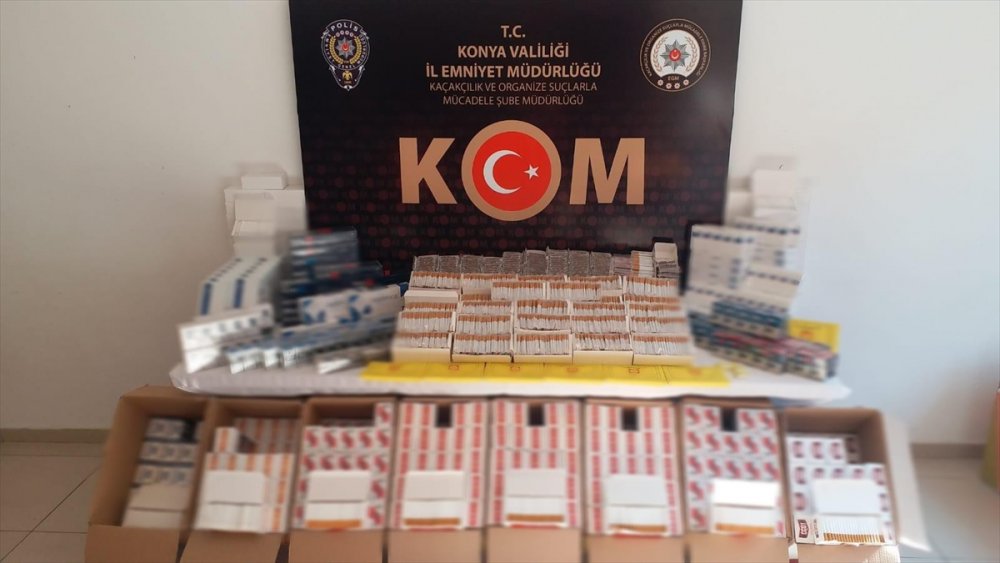 Konya'da 525 Bin 200 Makaron Ele Geçirildi