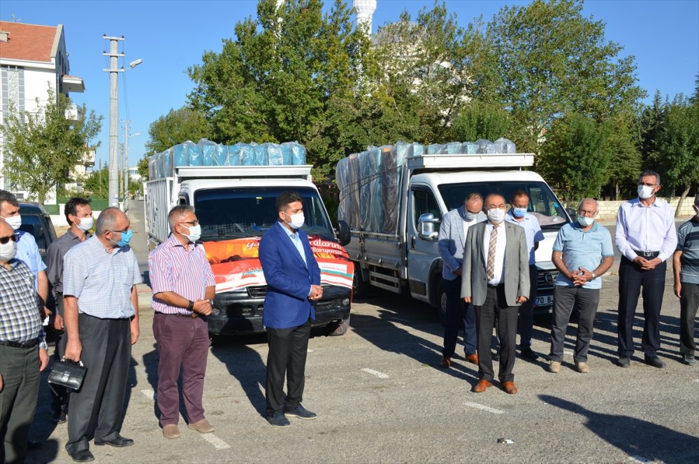 Karaman'dan Manavgat'a Üç Yardım Kamyoneti Gönderildi