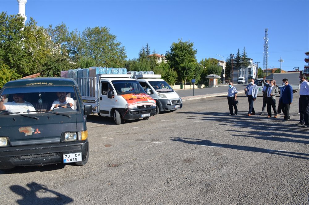 Karaman'dan Manavgat'a Üç Yardım Kamyoneti Gönderildi