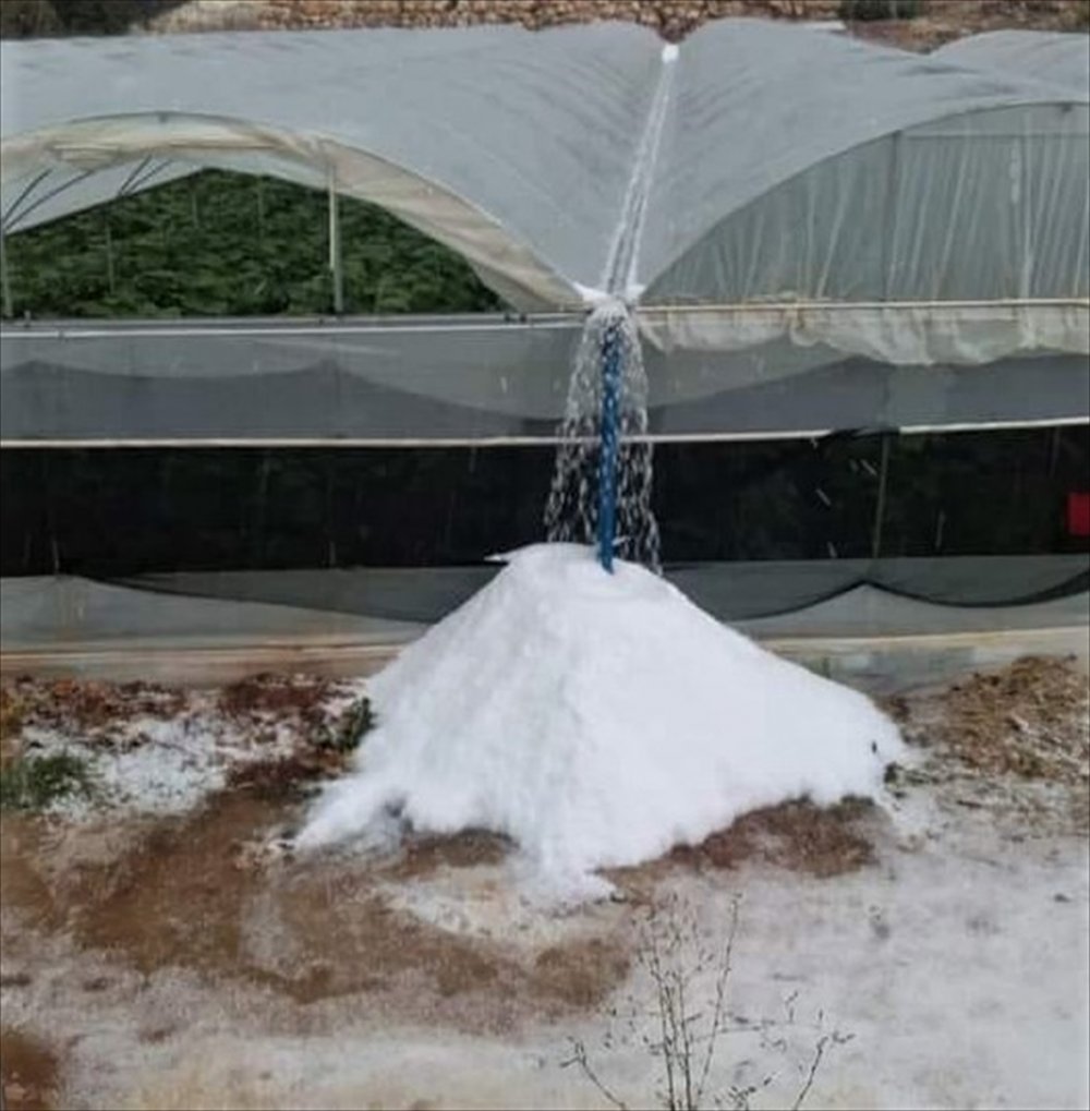 Mersin'de Yağan Dolu, Ekili Alanlara  Zarar Verdi