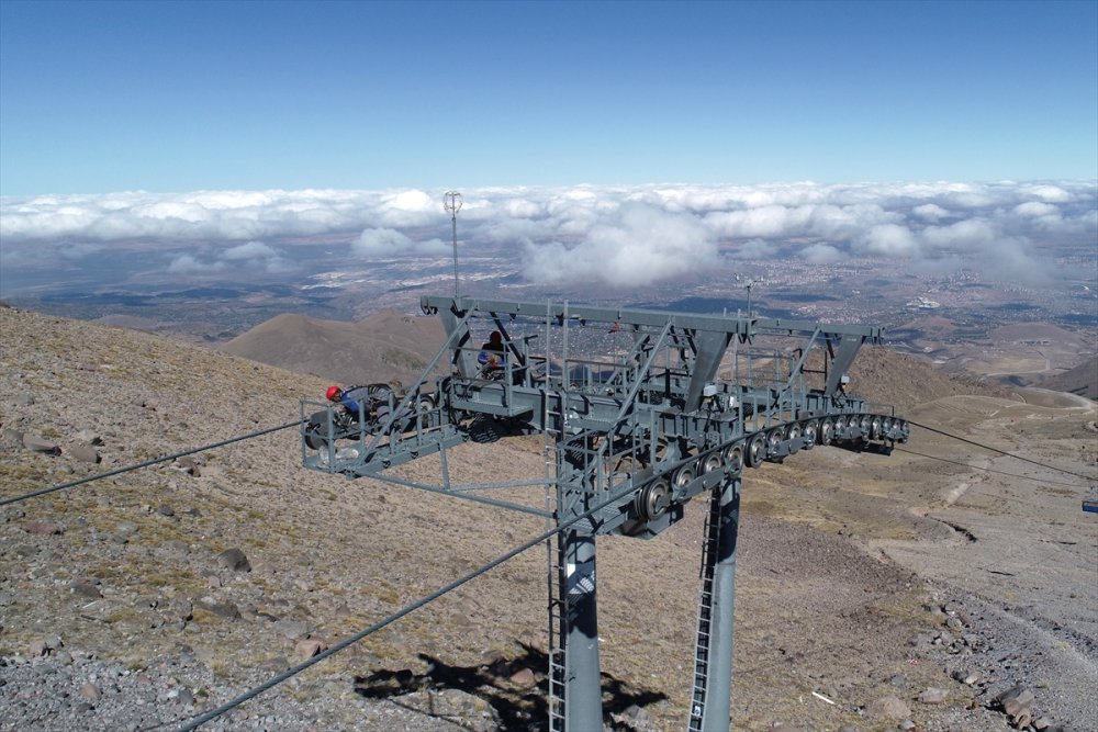 Erciyes'in Zirvesinde, Zorlu Teleferik Mesaisi