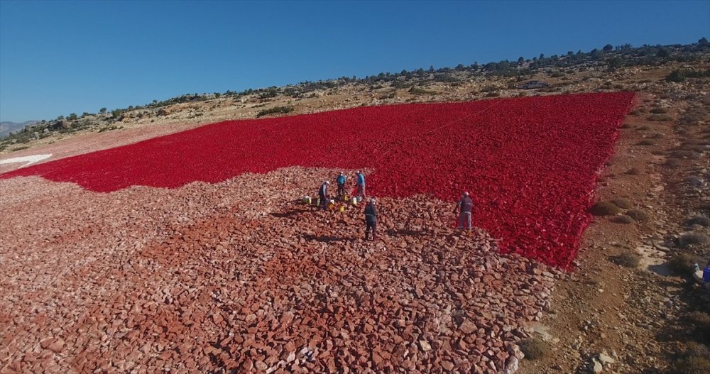 Mersin'in Mut İlçesinde Dev Bayrak Çalışması