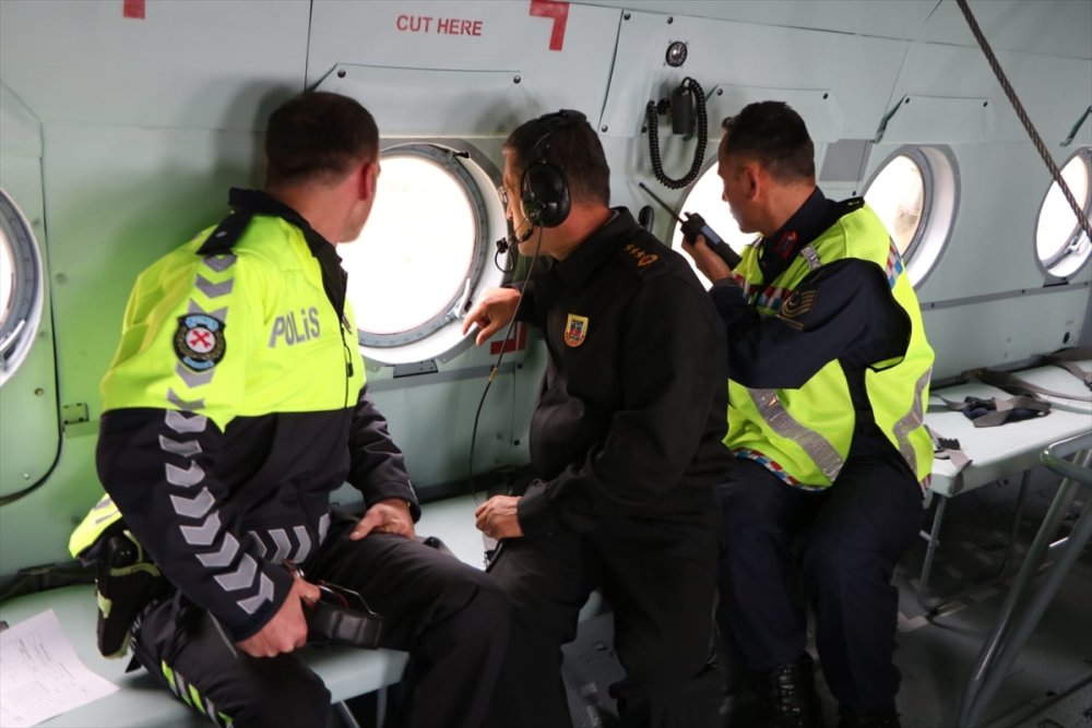 Konya'da Hava Destekli Trafik Denetimi