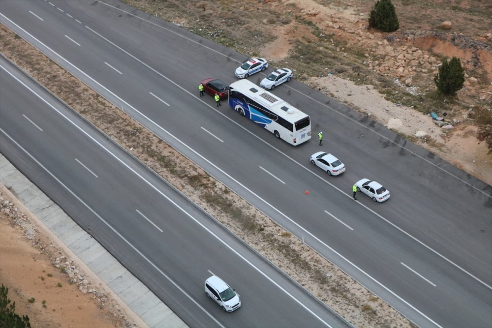 Konya'da Hava Destekli Trafik Denetimi