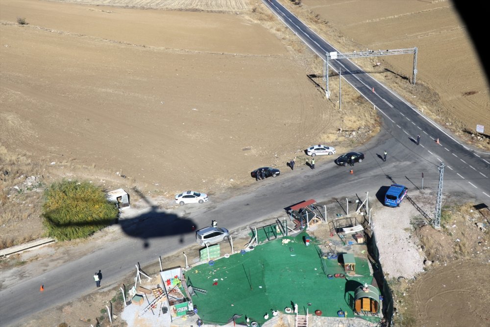 Kayseri'de Jandarmadan Helikopter Destekli Trafik Denetimi