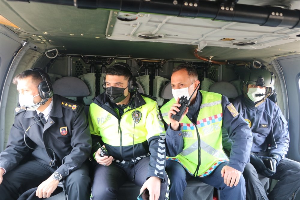 Konya'da Trafiğe Havadan Denetim