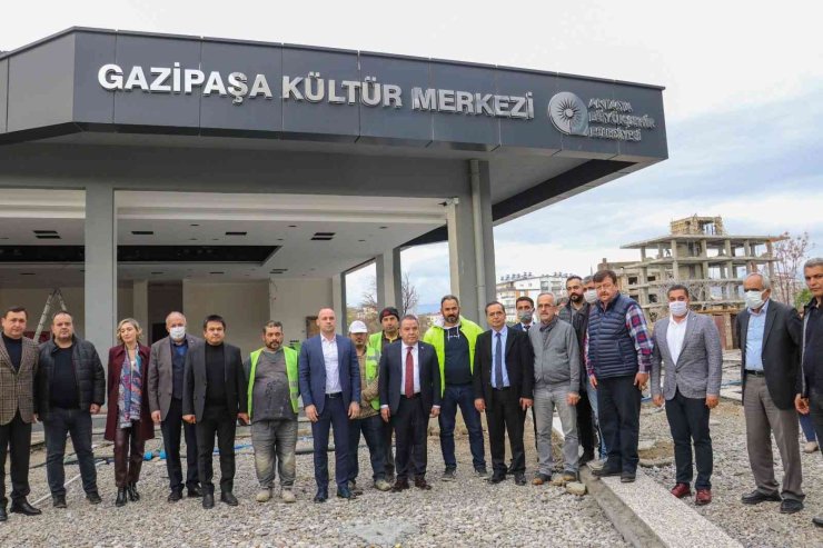 Başkan Böcek, Gazipaşa Kültür Merkezi İnşaatını İnceledi