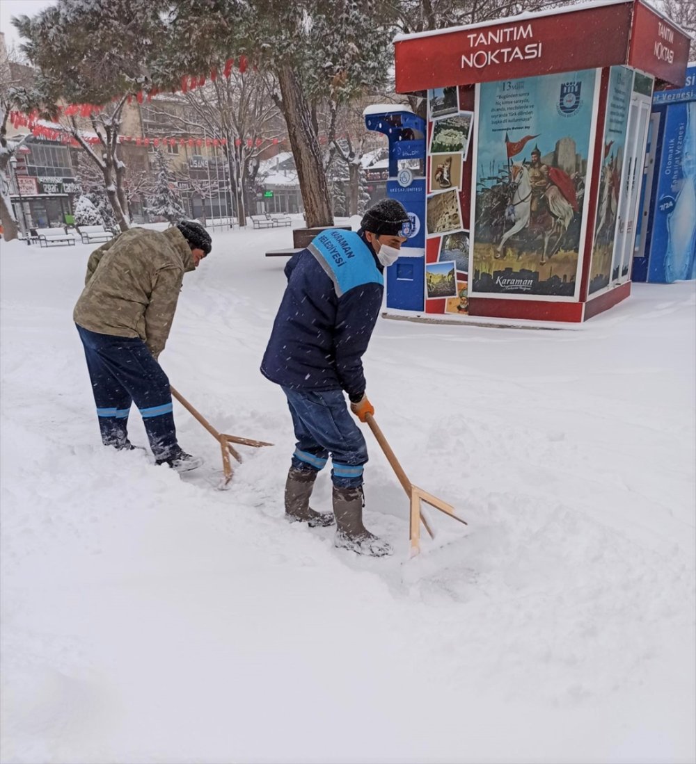 Karaman'da Karla Mücadele Çalışmaları