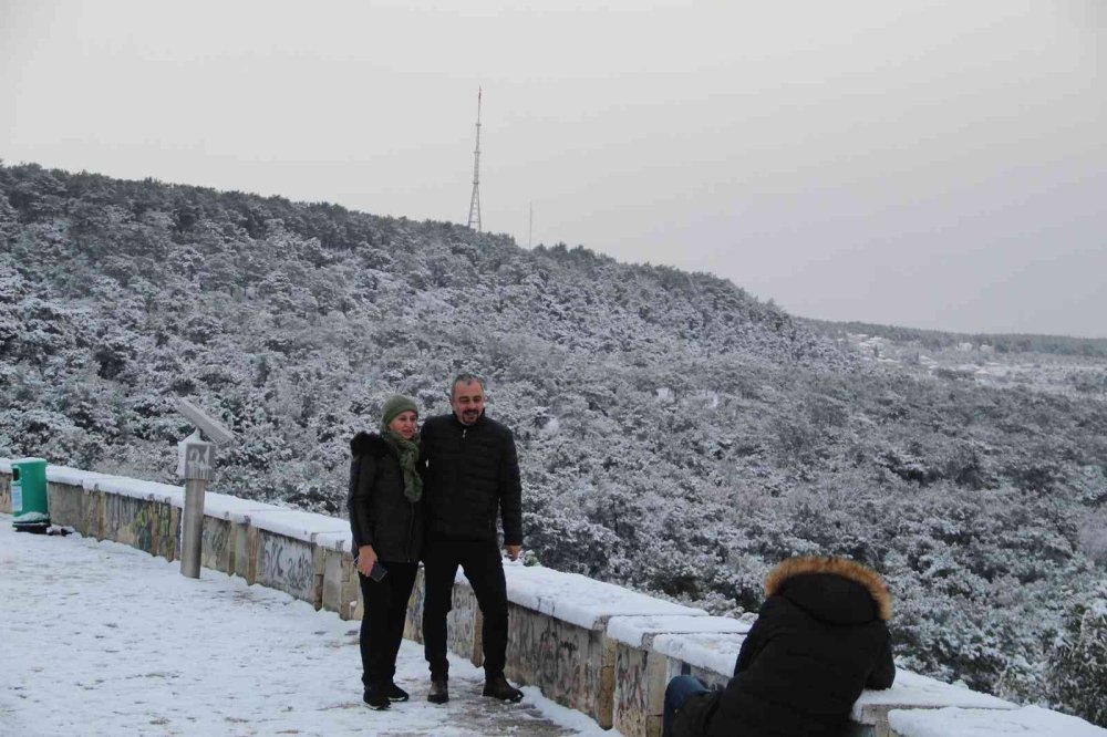 Antalya’ya 29 Yıl Sonra Gelen Karla Beyaza Bürünen Kent Havadan Görüntülendi