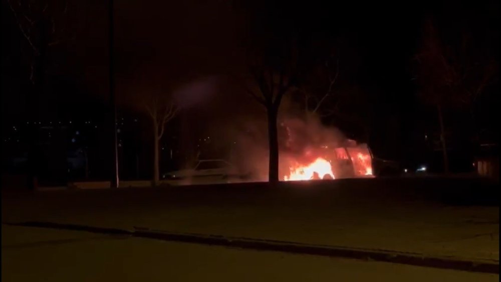 Konya’da Otomobil Alev Alev Yandı