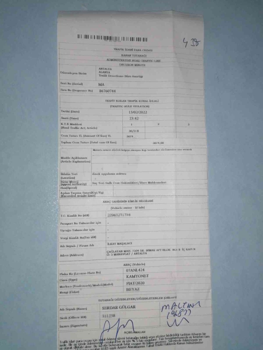 Antalya'da Bir Garip Araç Hikayesi