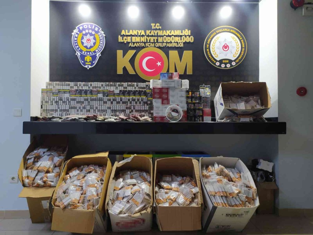 Alanya’da Gümrük Kaçağı Tütün Ürünleri Ele Geçirildi