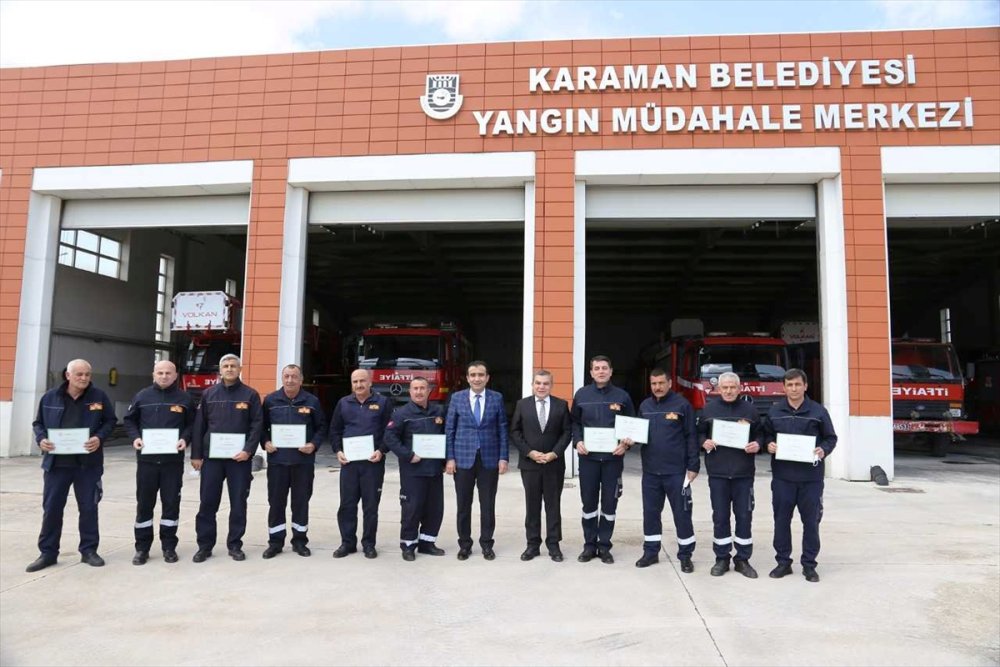 Karaman'da İtfaiyecilere Teşekkür Belgesi