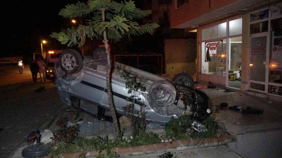 Alkollü Sürücü Takla Atan Otomobilden Ağır Yaralı Olarak Çıkarıldı