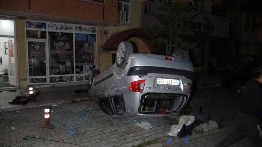 Alkollü Sürücü Takla Atan Otomobilden Ağır Yaralı Olarak Çıkarıldı