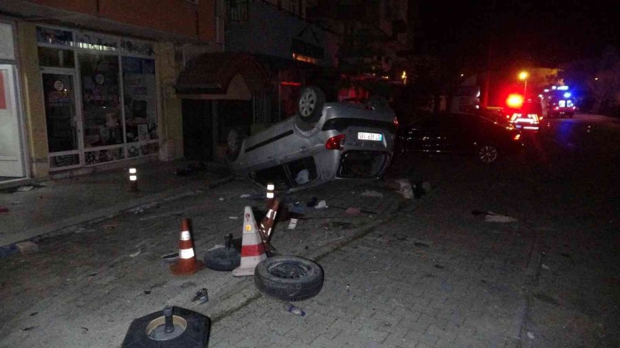 Alkollü Sürücü Takla Atan Otomobilden Ağır Yaralı Olarak Çıkarıldı