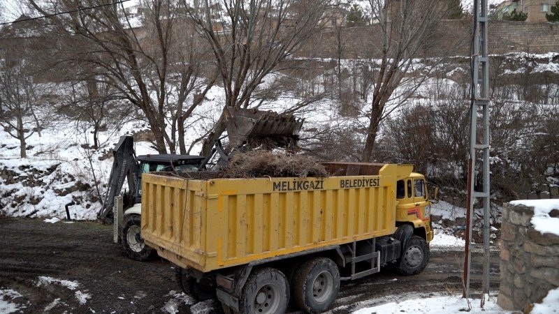 Melikgazi’de Sulama Kanallarında Temizlik