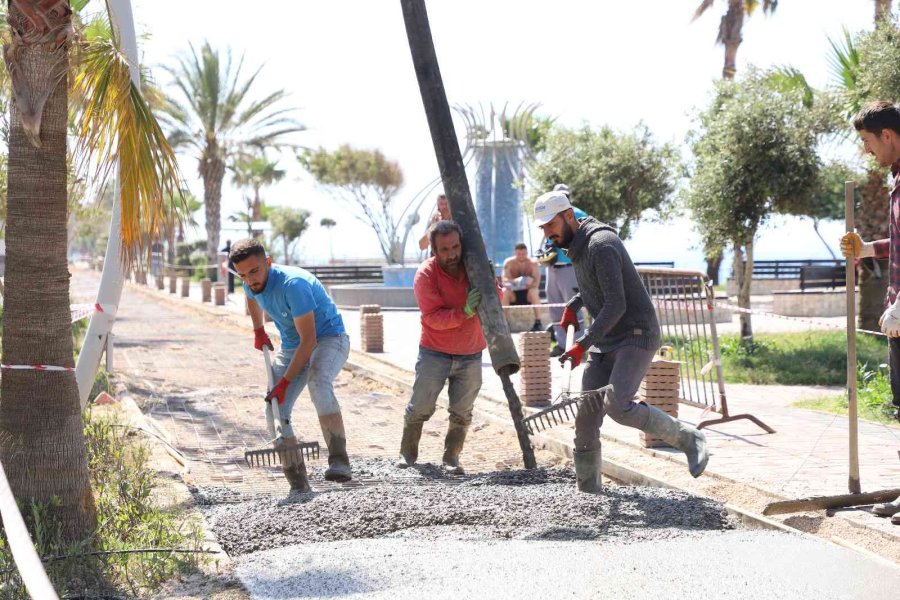 Sahil Bandı Düzenleme Projesi Oba-tosmur Etabıyla Sürüyor