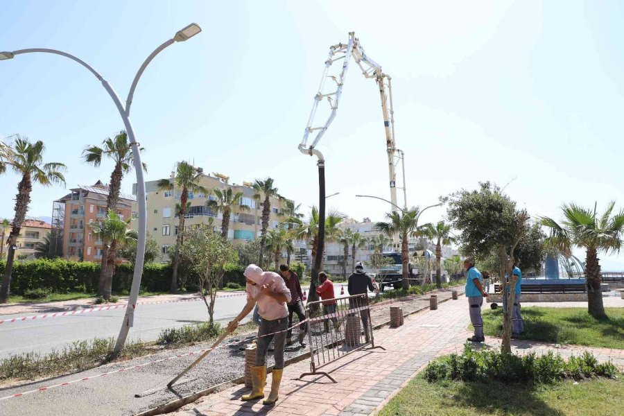 Sahil Bandı Düzenleme Projesi Oba-tosmur Etabıyla Sürüyor