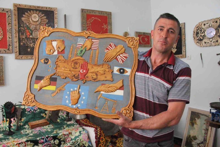 Türkiye’ye Yapılan Saldırıları Anlatan Tabloyu Cumhurbaşkanı Erdoğan’a Hediye Edecek