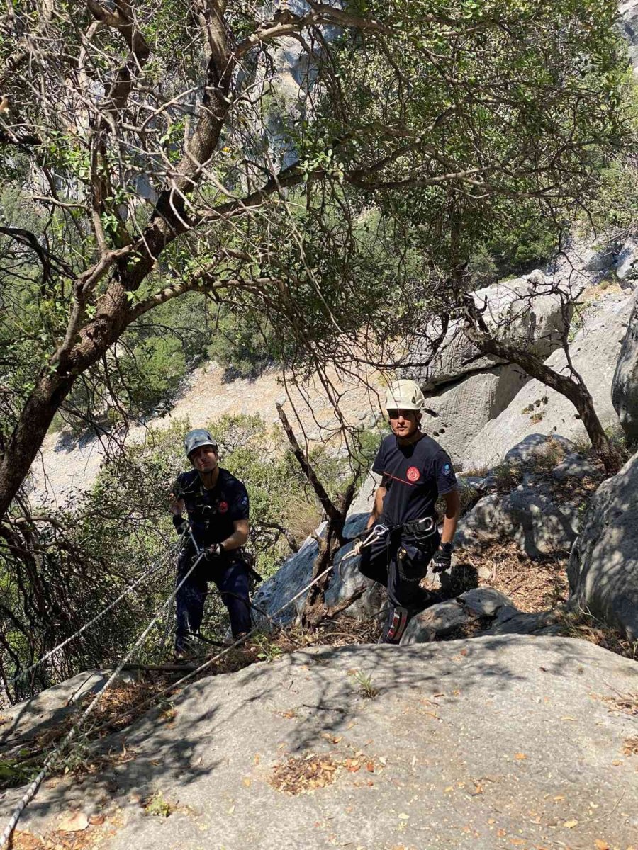 Dağda Mahsur Kalan Keçi 6 Saatlik Çalışmayla Kurtarıldı