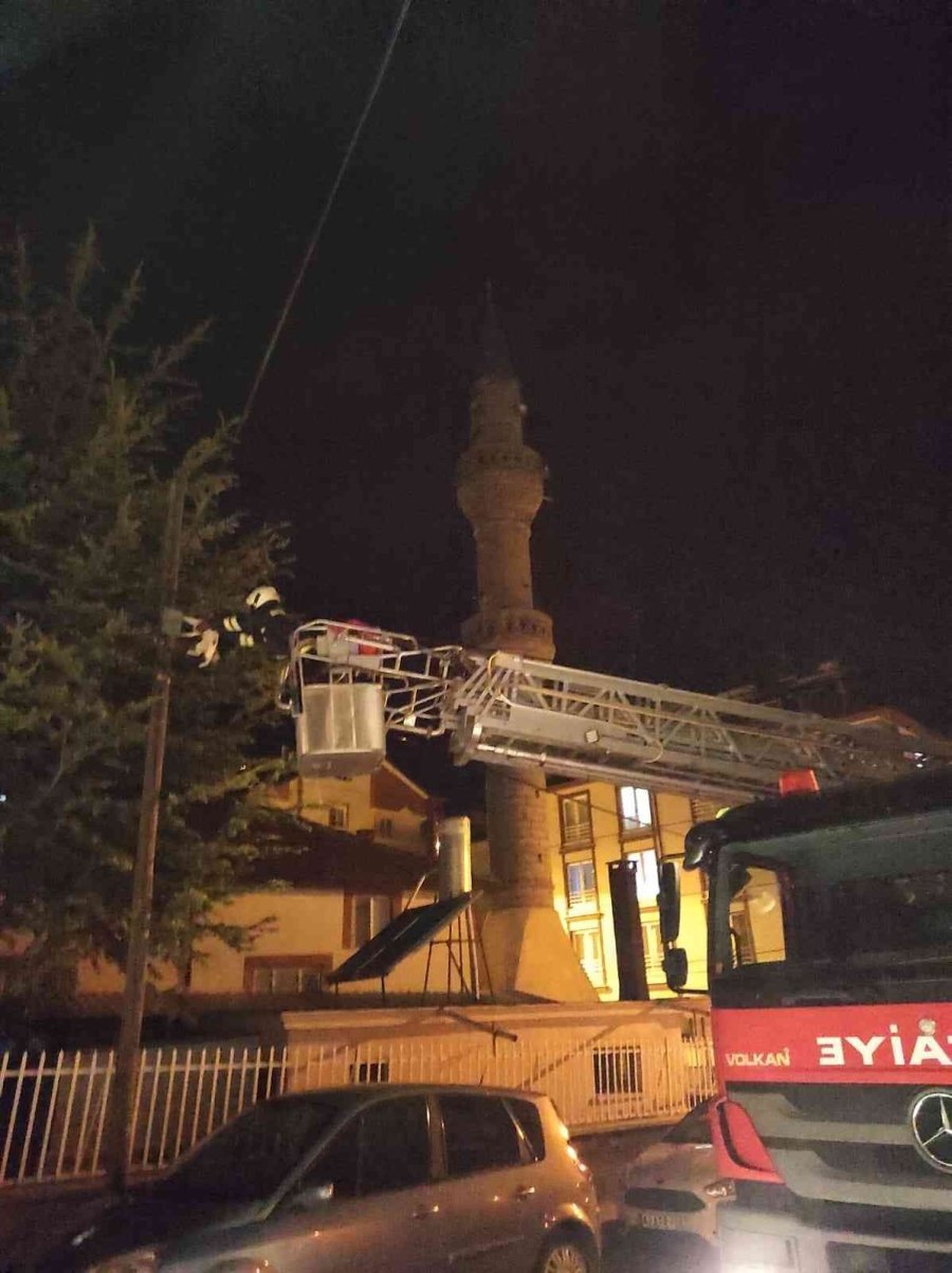 Çıktığı Direkten İnemeyen Kediyi İtfaiye Kurtardı