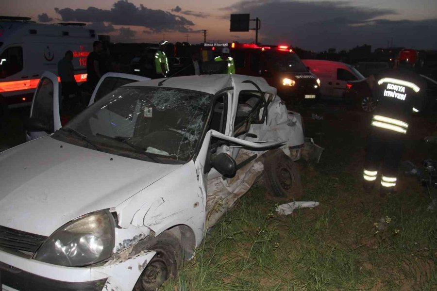 Konya’da Otomobil İle Minibüs Çarpıştı: 2’si Ağır 3 Yaralı