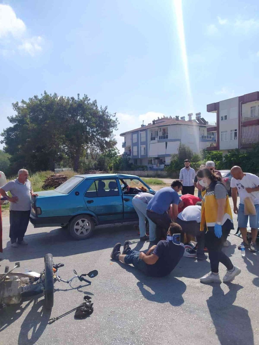 Manavgat’ta Otomobil İle Motosiklet Çarpıştı: 2 Yaralı