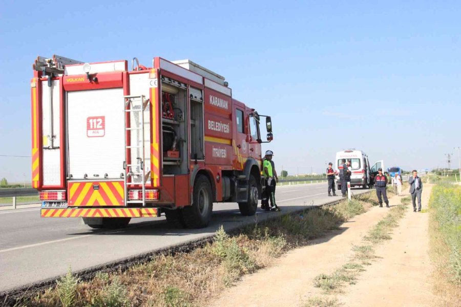 Karaman’da Devrilen Lpg Yüklü Tankerin Sürücüsü Hayatını Kaybetti