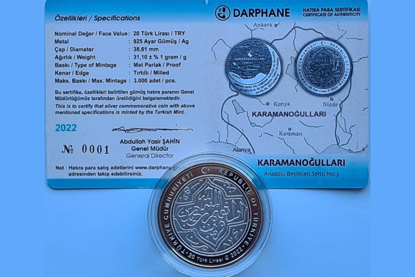 Karamanoğulları Dönemine Ait Dirhem Hatıra Para Olarak Bastırıldı