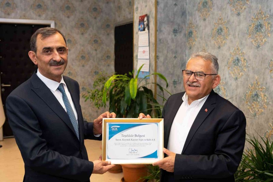 Başkan Büyükkılıç’a “en Çok İstihdam Ve En Çok Kadın İstihdamı” Plaketi