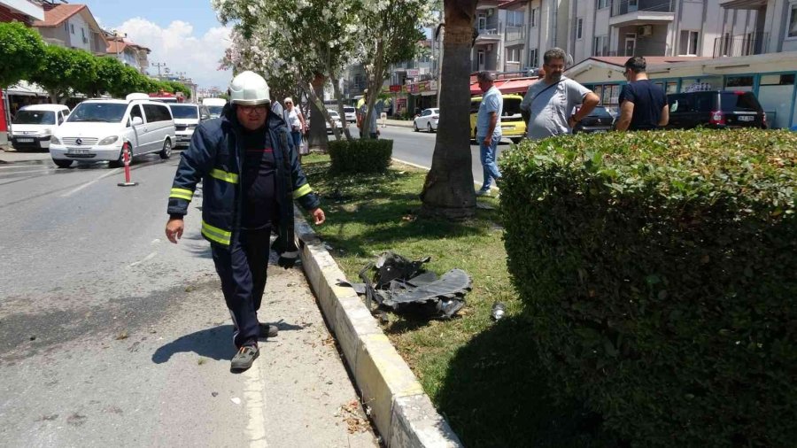 Refüje Çarpan Otomobil Takla Attı: 1 Yaralı