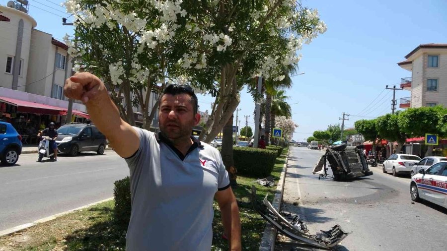 Refüje Çarpan Otomobil Takla Attı: 1 Yaralı