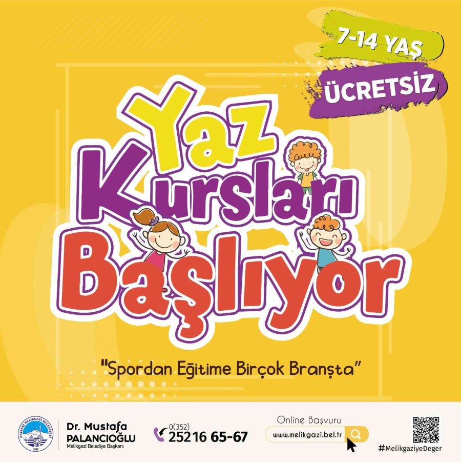 Melikgazi’de Yaz Kursları Başlıyor