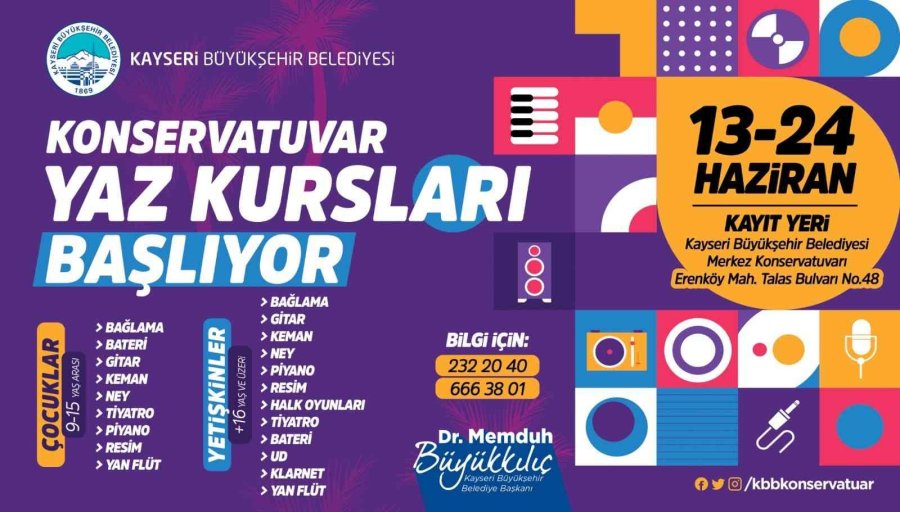 Büyükşehir’in Konservatuar Yaz Kursları Başladı