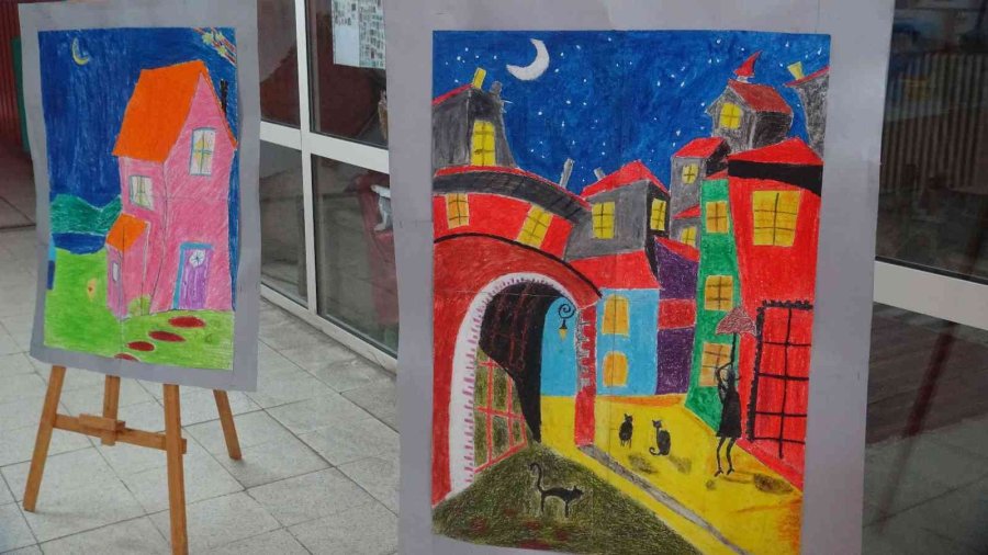 Ermenek Fikret Ünlü Yatılı Bölge Ortaokulunda Yılsonu Resim Sergisi