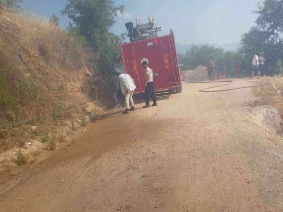 Alanya’da Tarım Arazisinde Başlayan Yangında 10 Dönüm Zarar Gördü