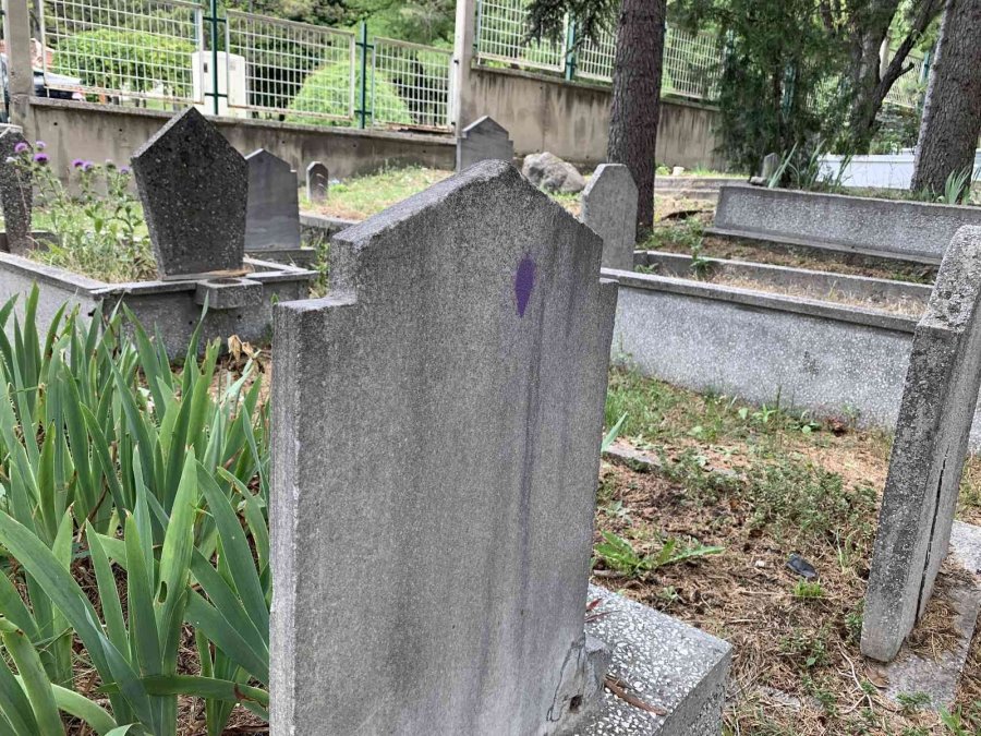 Mezarlıkta Merak Uyandıran Görüntü