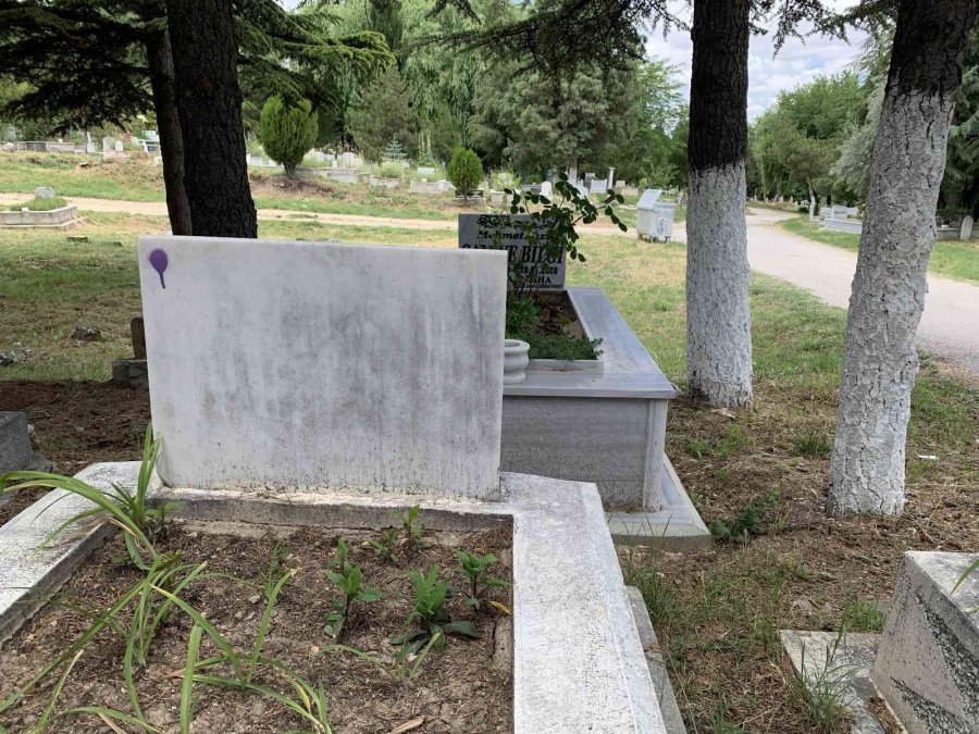 Mezarlıkta Merak Uyandıran Görüntü