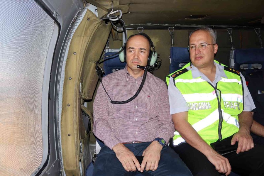 Kayseri’de Bayram Öncesinde Helikopterle Trafik Denetimi