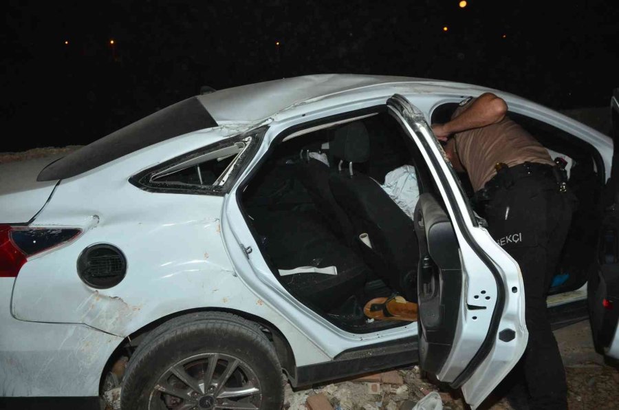 Kulübeye Çarpan Araç Takla Attı: 1 Yaralı