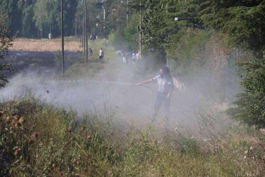 40 Dönümlük Arpa Tarlası Dakikalar İçerisinde Küle Döndü