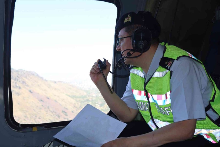 Helikopterli Trafik Denetimde 539 Araç Kontrol Edildi