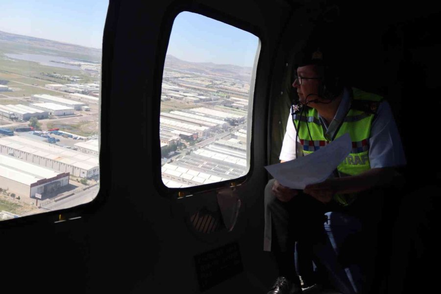 Helikopterli Trafik Denetimde 539 Araç Kontrol Edildi