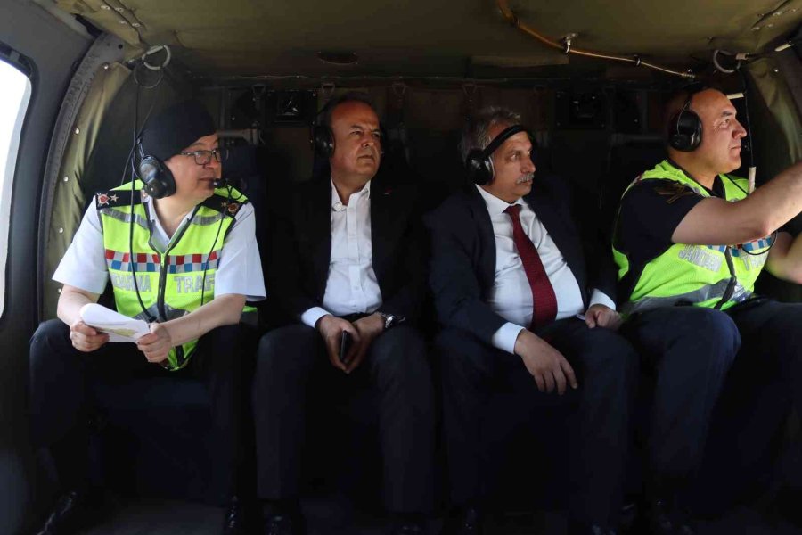 Helikopterli Trafik Denetimde 539 Araç Kontrol Edildi